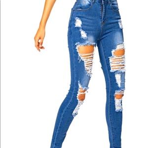 ripped jeans front and back